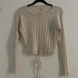 American Eagle Cream Crop Long Sleeve - Size Small